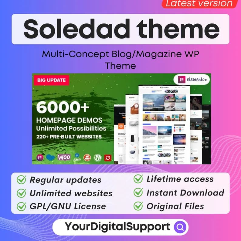 Soledad – Multi-Concept Blog/Magazine/News AMP WordPress Theme 8.7.5